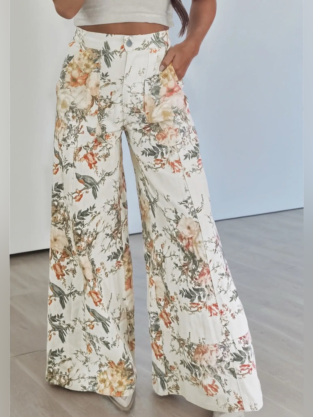 Floral Wide-Leg jeans